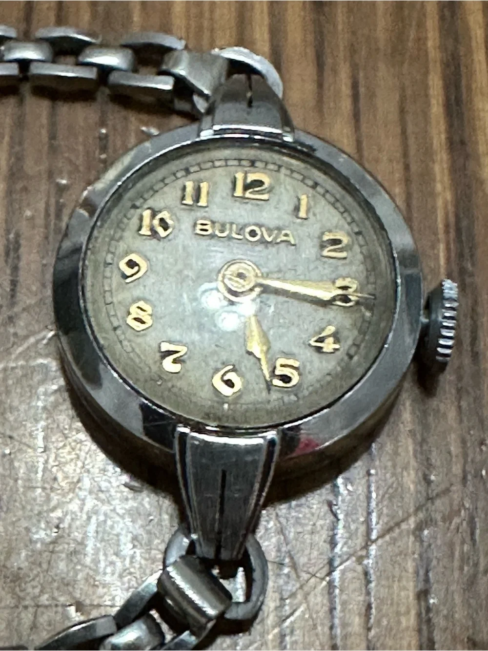 Vintage Bulova Silver Tone Ladies Crocktail Watch